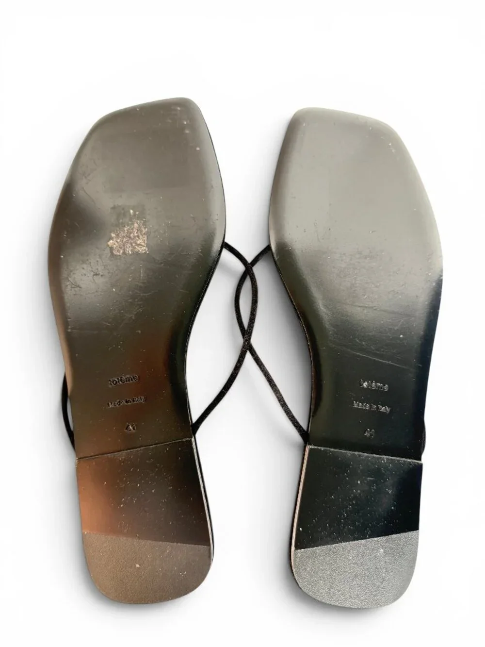 Toteme The Knot Suede Thong Sandal Black